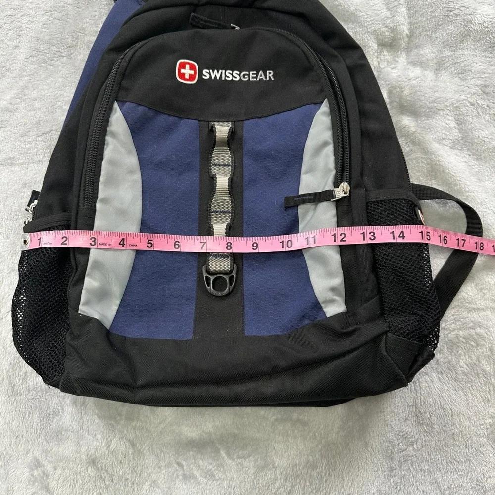 SwissGear Backpack Unisex Large Black Blue Colorblock Padded School Travel Bag